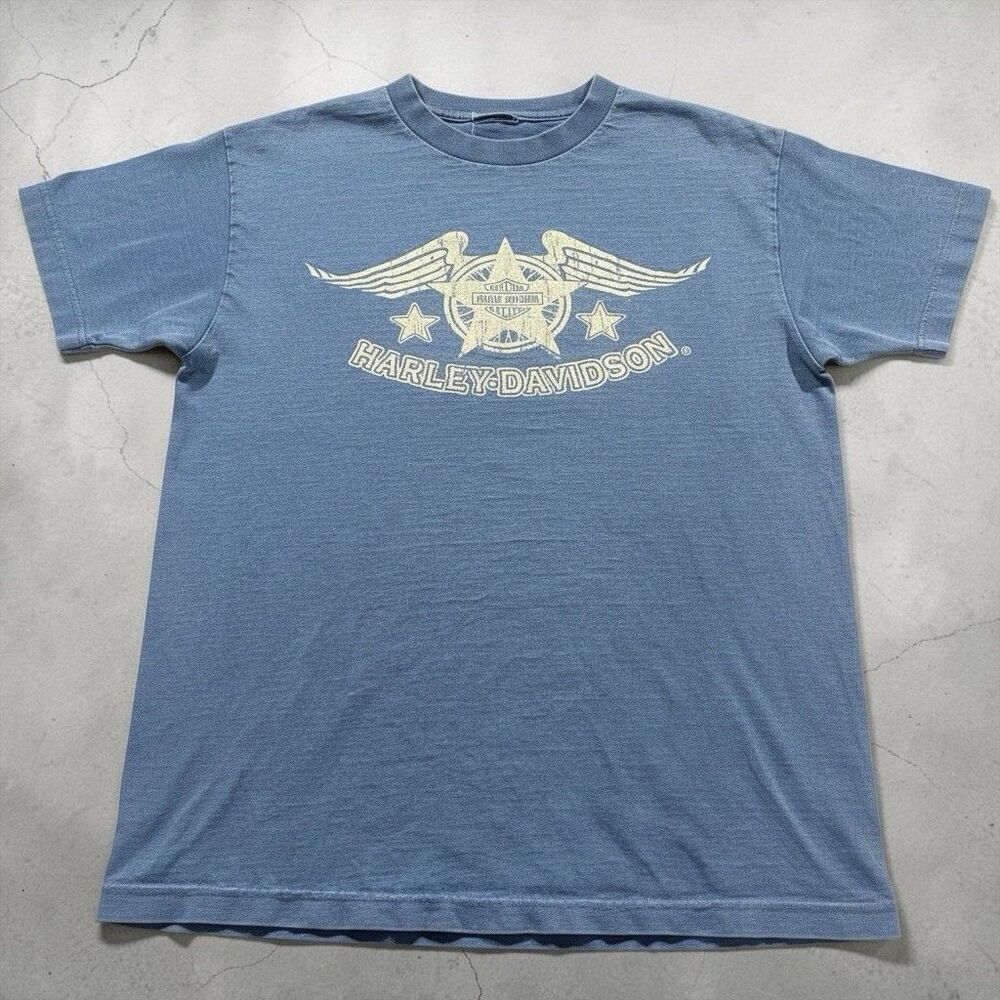 Vintage Harley Davidson Central Maine Bangor Eagle Y2K Graphic T Shirt Mens MED